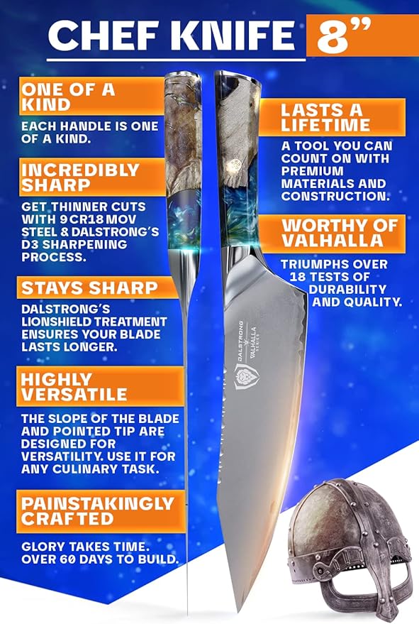 Dalstrong Valhalla Series Chef Knife 8" Bundled with Paring Knife 4" Gift Set