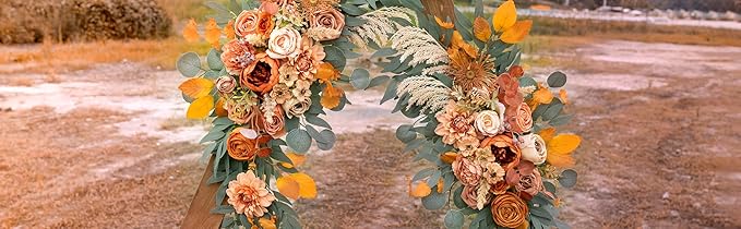 Wedding Arch Flowers, Artificial Flowers for Decoration, Large Flower Swag for Boho Styles Wedding Ceremony Floral Decor - Pack of 2