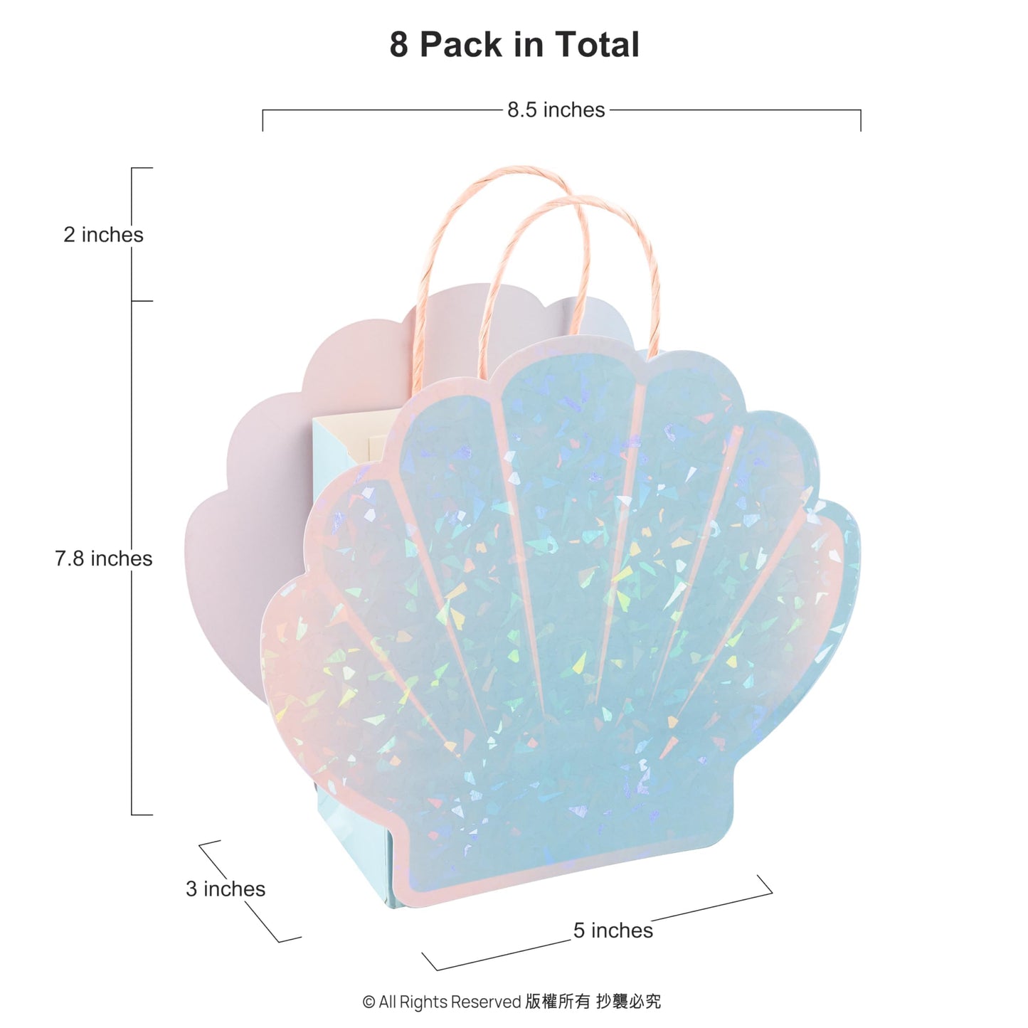 Cheerland Mermaid Party Decorations Mermaid Party Favor Bags Seashell Goodie Bags for Under the Sea Birthday Decorations Shell Aquatic Nautical Theme Summer Ocean Beach Picnic Treat Gift Supply 8 Pcs