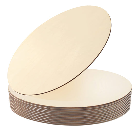 Wood Circles for Crafts,12 Pack 12 Inch Unfinished Wood Blank Rounds Wooden Cutouts for Crafts, Door Hanger, Door Design, Wood Burning