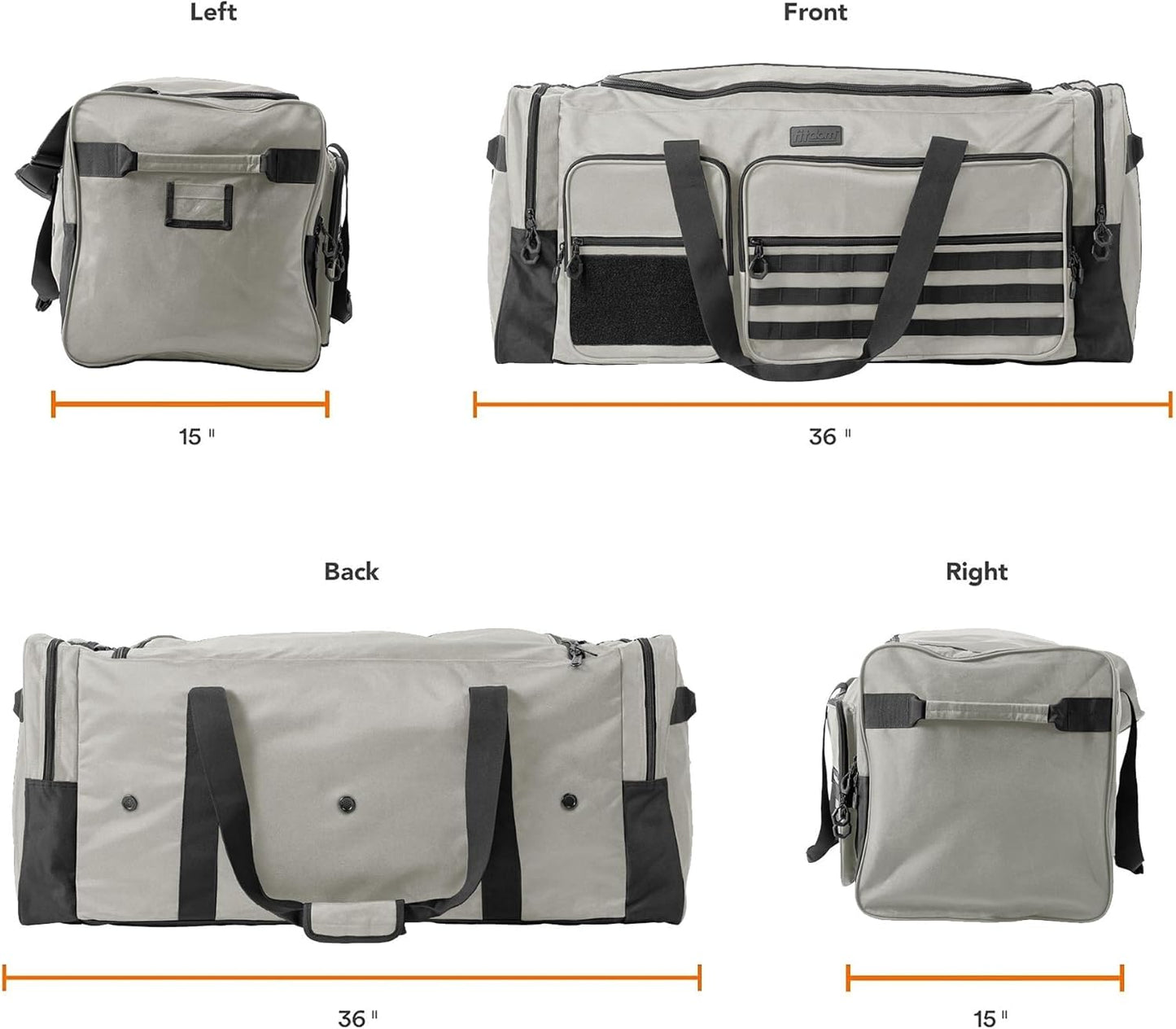 Fitdom 130L 36" Heavy Duty Extra Large Sports Gym Equipment Travel Duffle Bag W/Adjustable Shoulder Strap & 7 Compartments. Perfect for Soccer Baseball Basketball Hockey Football, Team Coaches & More
