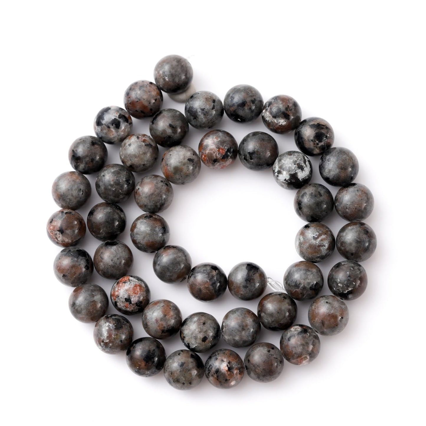 8mm 45pcs DIY Natural Flame Stone Yooperlite Beads Round Healing Crystal Gemstone Loose Beads for Jewelry Making Handmade Bracelet Necklace