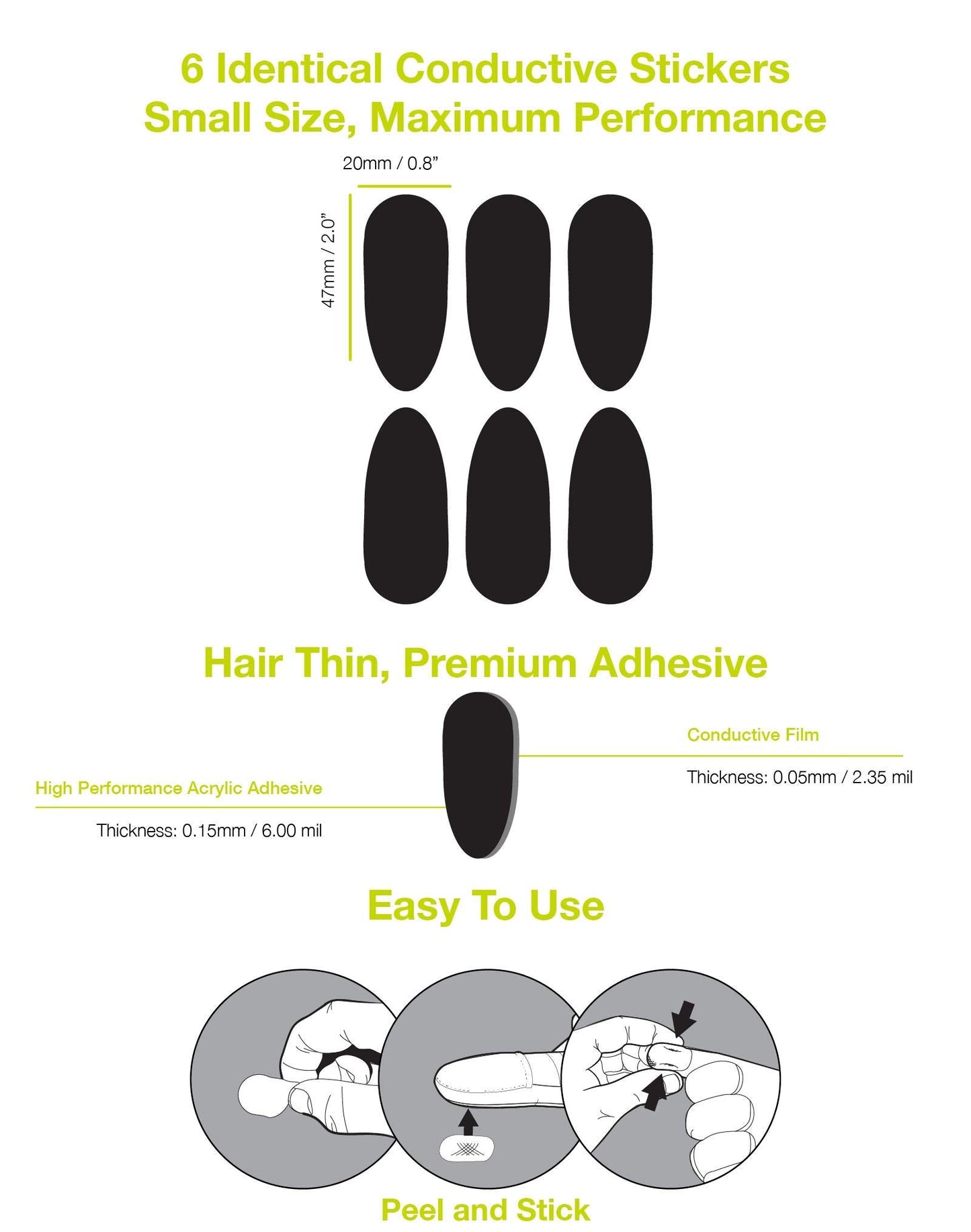 Glovetacts Ultra Thin Conductive Touch Screen Stickers For Gloves: The Easiest Way To Make Gloves Touch Compatible