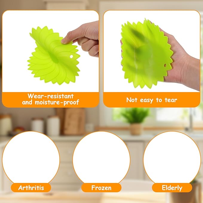 4Pcs Rubber Jar Opener Gripper Pad, 6.10 Inch Jar Openers Top Rated for Seniors, Multi Function Non Slip Jars Opener for Weak Arthritis Hands Seniors Easy Opening (4 Colors)