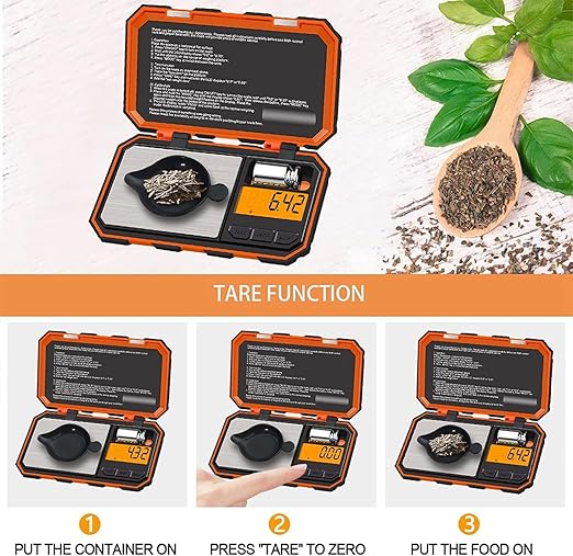 Digital Gram Scale,200g/0.01g Pocket Electronic Mini Smart Scale for Powder,Coins,Jewelry,Herbs,Food,6 Units,LCD Display,Tare,Auto Off,with 50g Calibration Weight