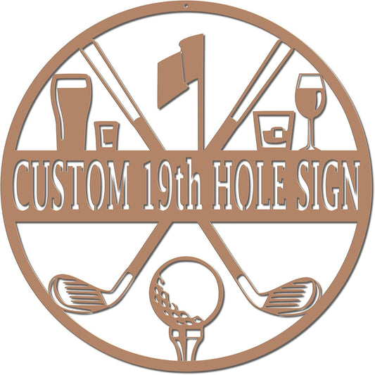 19th Hole Custom Golf Sign