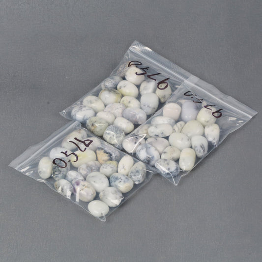 Justinstones 1/2LB White Opal Tumbled Polished Natural Crystal Healing Pocket Stones Rock Collection