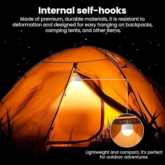 2Packs E26 Rechargeable Magnetic Light Bulbs with Remote and Hook, 10W 900LM Battery operated Emergency LED Bulb 3500mAh, Portable Large Camping Tent Lamp for Home, Hurricane, Power Outage & Outdoor