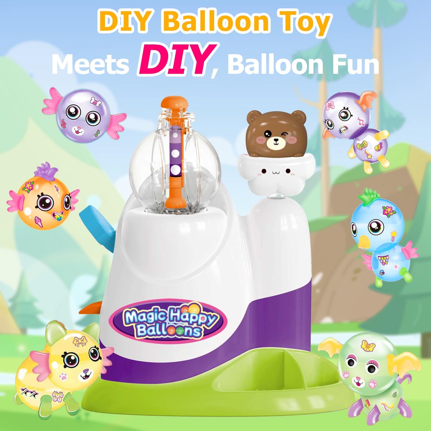 Magical Toy Gifts for Kids | Bear Pump Balloon Craft Kit with, Creative DIY Art Toys for Ages 3+, Fun Birthday & Holiday Party Supplies for Girls Boys