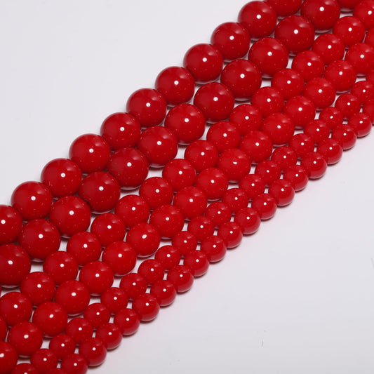 6mm Red Jade Natural Stone Beads Round Loose Beads for Jewelry Making Yochus DIY Beads Bracelet Necklace