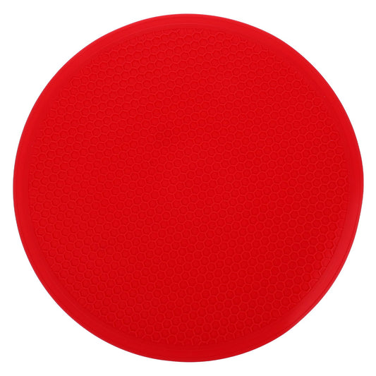 12 inch Non Stick Turntable Safe Baking Mat, Silicone Microwave Mats, Heat Resistant Multifunctional Mat for Kitchen, Non-Slip Silicone Trivet, Dishwasher Safe, Splatter Guard, Red 1 Pcs