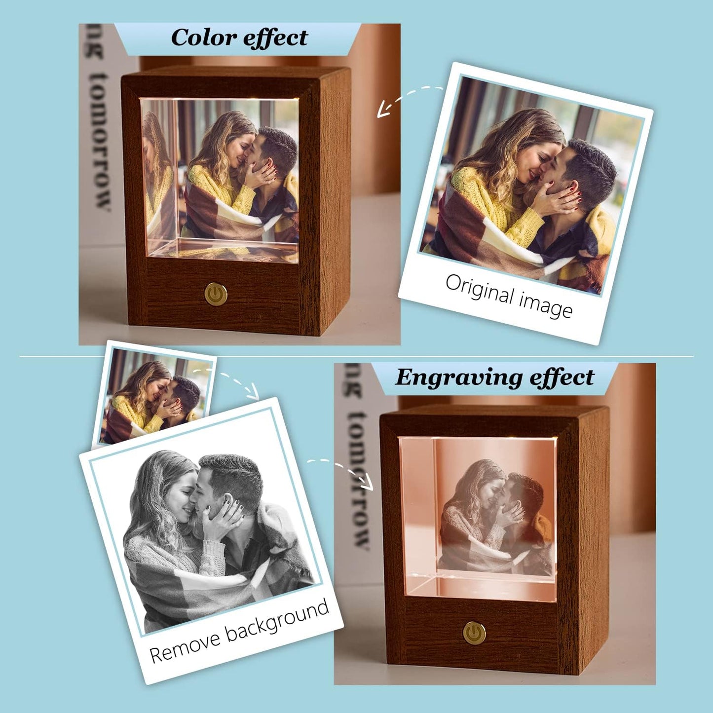 3D Crystal Photo, Engraving Personalized Gift with Your Own Photo, Unique Child & Marriage Gift, Memorial Present