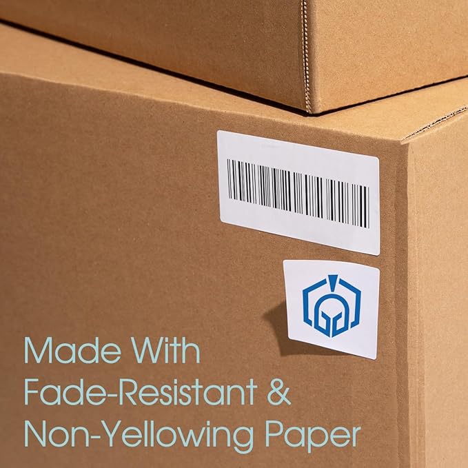 8.5" X 11" Full-Sheet Printable Labels for Inkjet and Laser Printers - 100 Sheets, 100 Custom Stickers for Shipping Labels, Mailing, Personalized Stickers for Crafts - Spartan Industrial Template R026