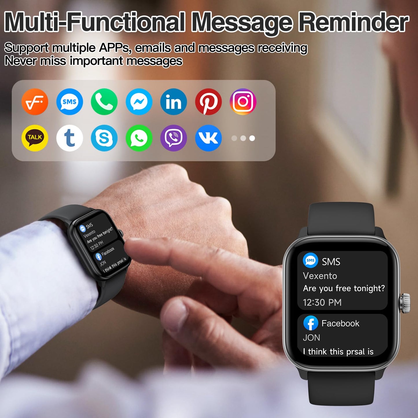 Smart Watch For Men Women With Bluetooth Call,Alexa Built-In Smartwatch, Fitness Watch With Sleep Heart Rate Spo2 Monitor,100+ S