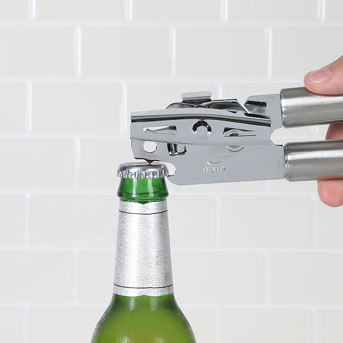Oster Baldwyn Multifunction Can Opener and Bottle Opener with Stainless Steel Handle – Durable Kitchen Tool for Easy Opening