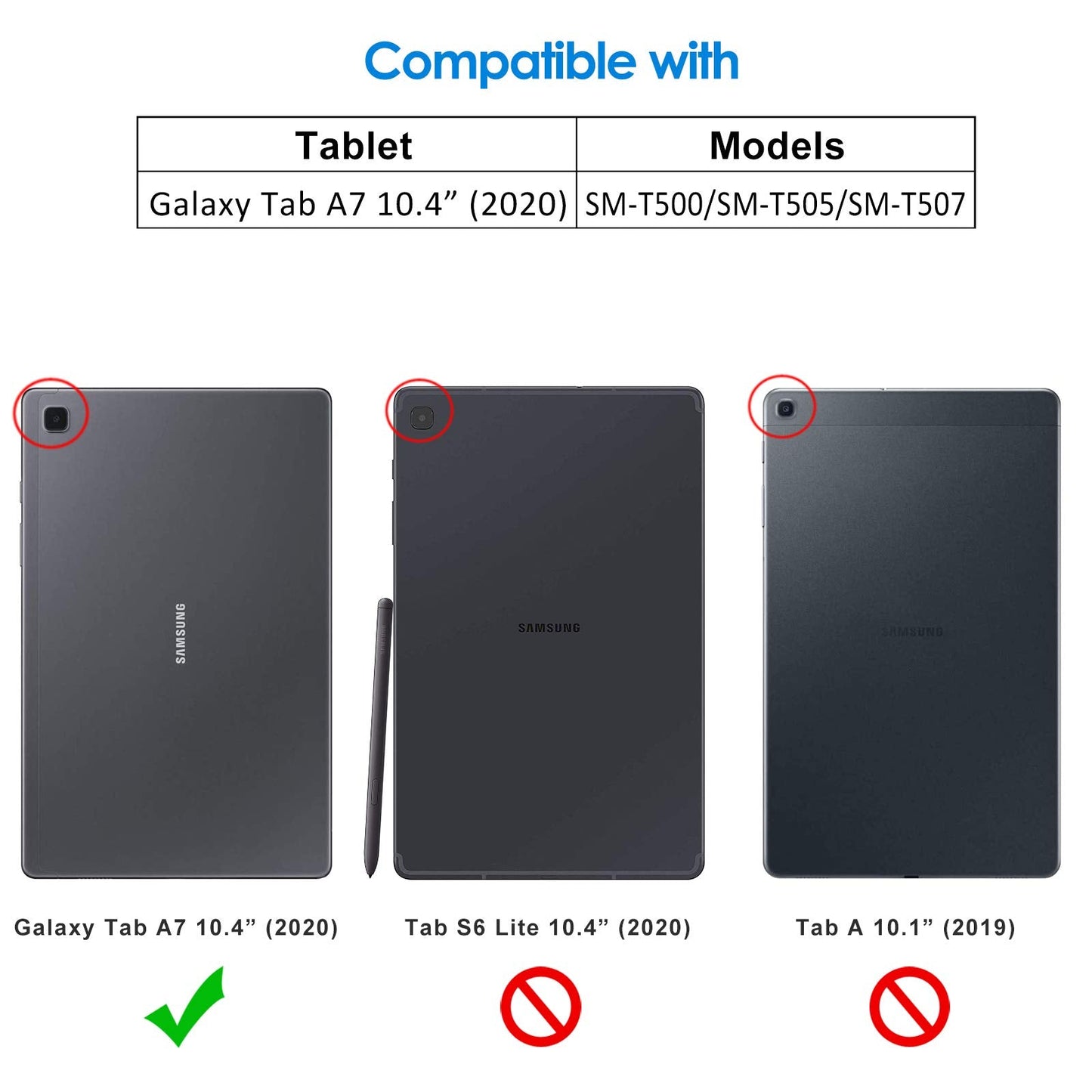 Jetech Case For Samsung Galaxy Tab A7 10.4-Inch 2020 (Sm-T500/T505/T507), Not For Galaxy Tab A7 Lite 8.7-Inch 2021 (Black)