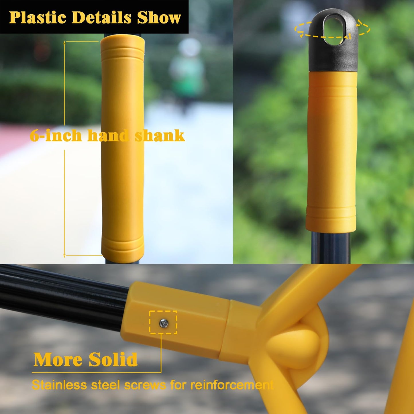 PUTNATRUE Heavy Duty Broom Outdoor and Indoor, 3 Pack Upgraded Commercial Angle Brooms, Perfect Yellow Broom of House, Kitchen, Garage, Courtyard