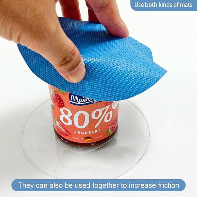 One-Handed Jar Opener, Washable Reusable Sticky Mat and Rubber Gripper for Seniors, Arthritis, and Disabled – Portable Kitchen Tool for Easy Bottle Opening