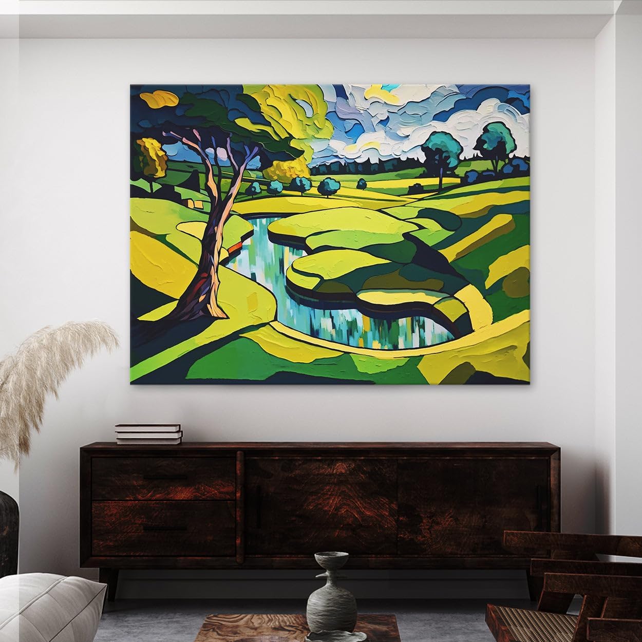 Sense Canvas Golf Course 20 Canvas Art - Home Decor Wall Art Print Poster Painting Small 16x12 / 1.5"