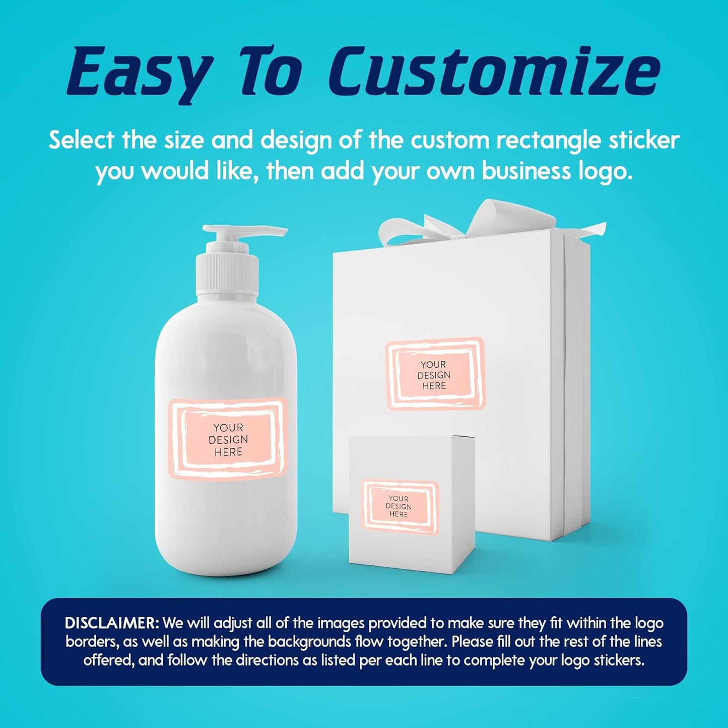 100 Custom Vinyl Stickers - Upload Your own Image, Text, Design, Logo - Personalized Logo Labels for Handmade, Packaging, Bottle, Jars, Candle, Brand Stickers (Peach, 5x3)