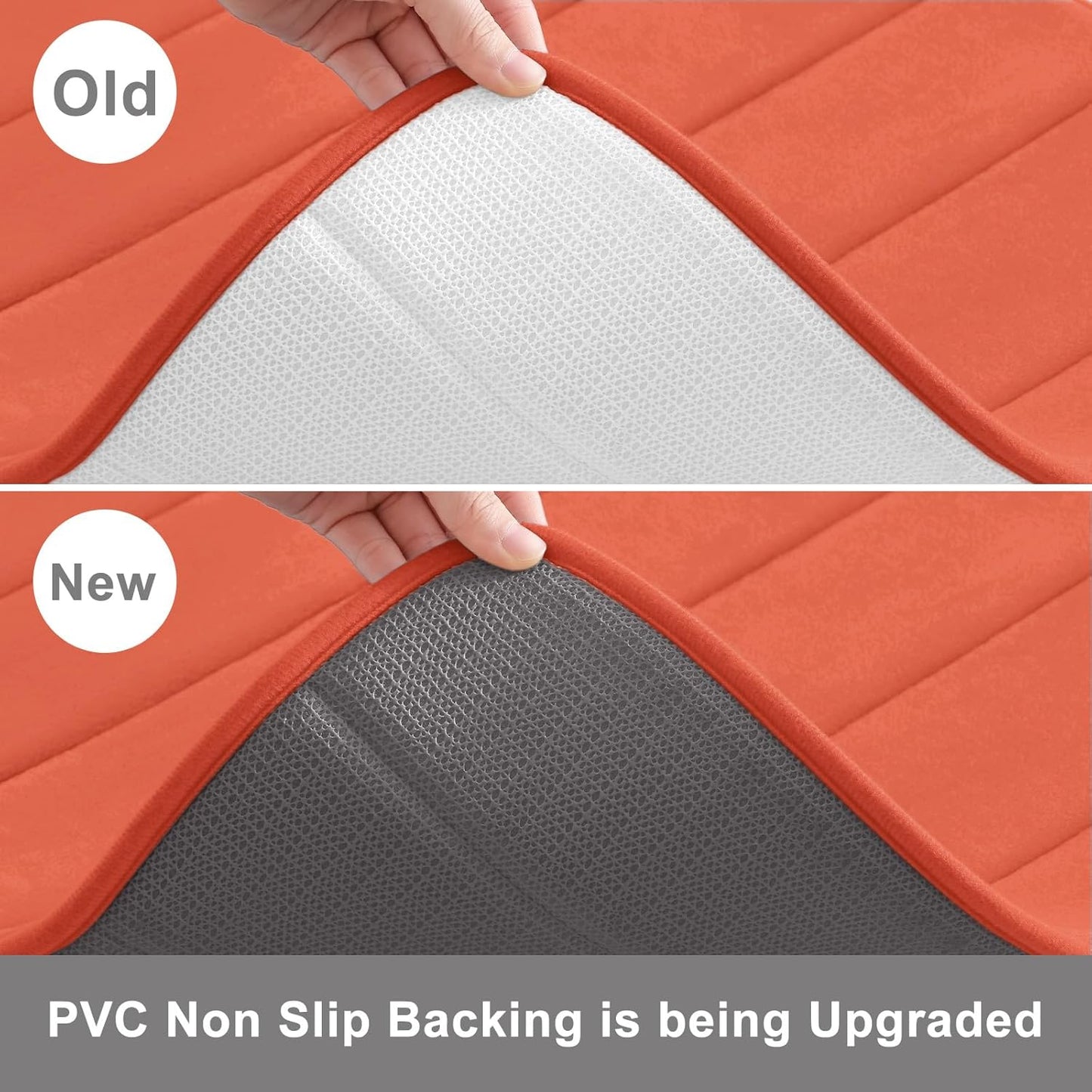 Buganda Memory Foam Bath Mat, 47" x 24", Ultra Soft and Non-Slip Bathroom Rugs, Water Absorbent and Machine Washable Bath Rug Runner for Bathroom, Shower, and Tub, Coral