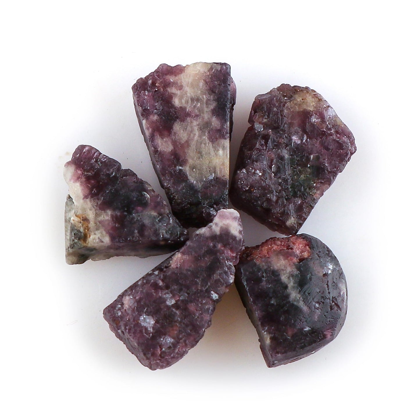 CRYSTALINES 5pcs Wholesale Natural Raw Lepidolite Gemstone, Untreated Rough Stone, Bulk Loose Supplies, DIY Crafts, Jewelry Making, Healing Crystals, Wire Wrap, Gem Collection, AAA Grade