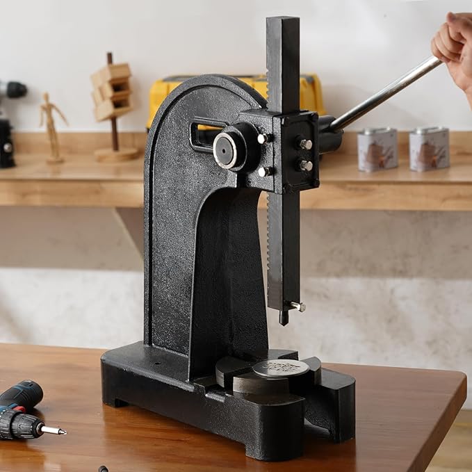 VEVOR Arbor Press, 3 Ton Manual Arbor Press, 12.2" Maximum Height, Cast Iron Heavy-duty Manual Desktop Arbor Press, Precision Hand Press for Stamping, Bending, Stretching, Forming