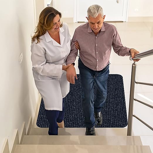 Stair Treads for Wooden Steps, Non-Slip Stair Runner Indoor Outdoor Stair Tread Landing Mats Covers Pads, 31" x 31"Matching Staircase Step Runner for for Elders, Kids and Pets (31" X 31", Grey)