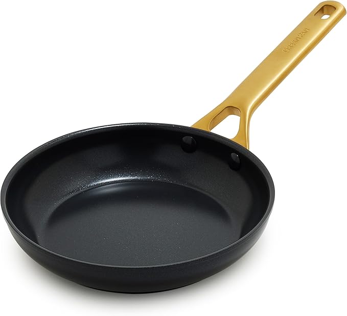 GreenPan Nonstick Reserve Pro 8" Frying Pan, NSF Certified Ceramic, Hard Anodized PFAS-Free Skillet, Stainless Steel Handles, Oven & Dishwasher Safe, Black