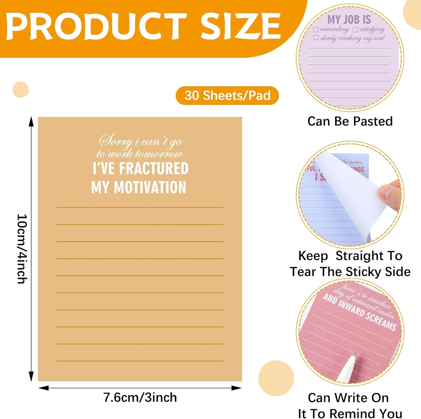 Funny Notepads with Sayings Sticky Funny Office Supplies to Do List Sarcastic Work Assorted Notepad for Workers, 12 Designs, 3 x 3.93 Inch(Vintage Style)