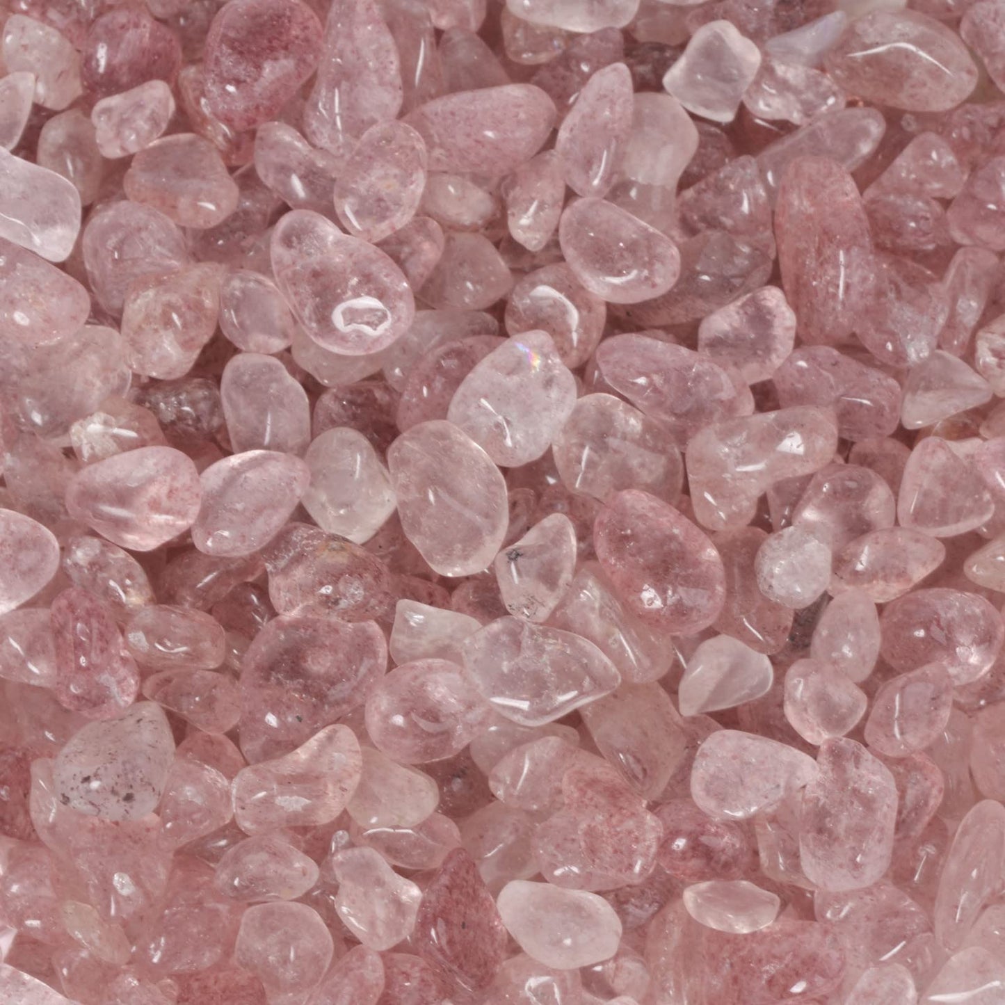 Natural Strawberry Quartz Polished Chips Crushed Tumbled Stone Crystal Healing Embellishments 100 grams
