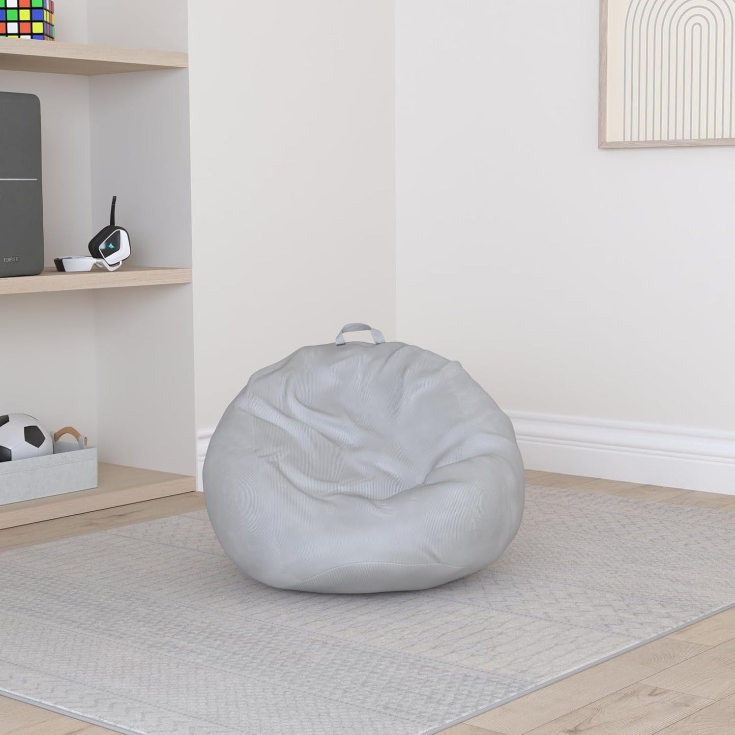 Stuffed Animal Storage Bean Bag Chair Cover (No Filler) Washable Ultra Soft Corduroy Bean Bag Cover for Organizing Plush Toys or Textile, Sack Bean Bag for Adults, Teens