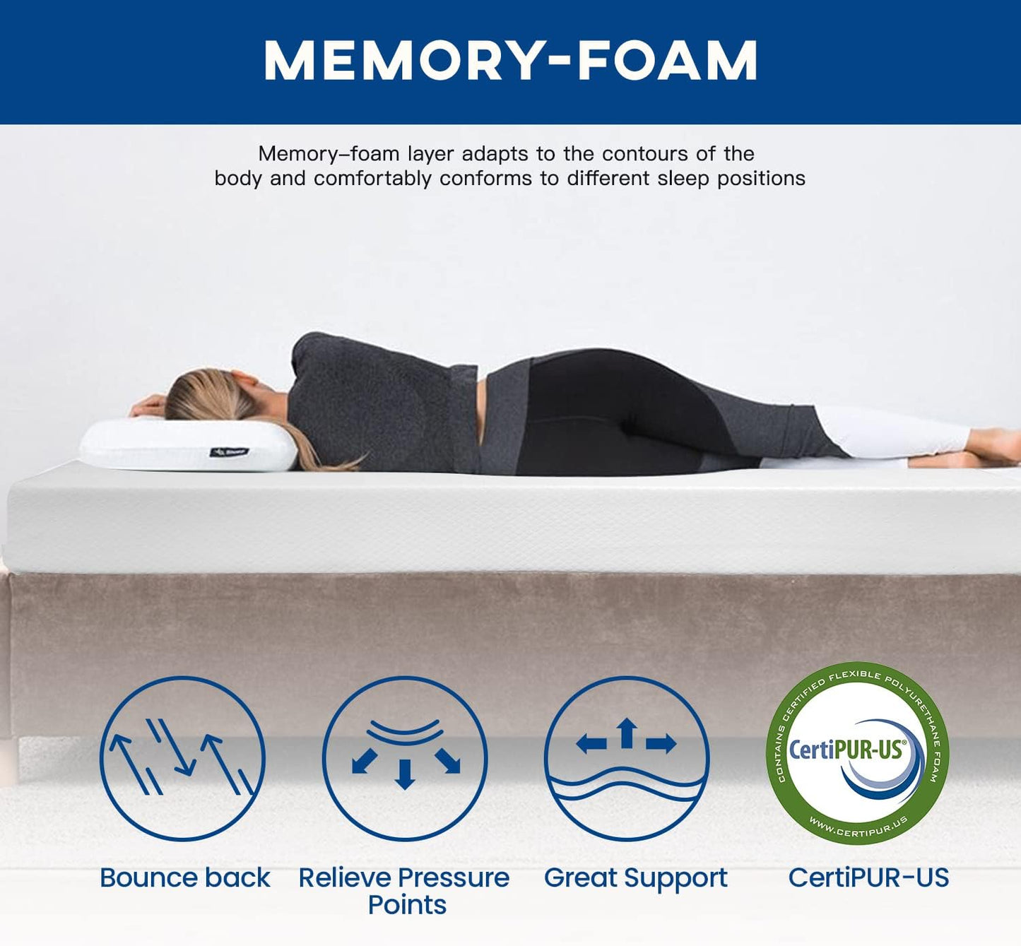 FDW | 6 Inch Queen Mattress | Medium Firm | Gel Memory Foam Mattress | White | Bed in a Box, CertiPUR-US Certified | Pressure Relief, Cooling Ventilated Foam | Washable Removable Cover