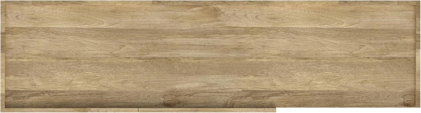 SIMPLIHOME Harrow Solid Mango Wood 60 inch Wide Contemporary Modern TV Media Stand in Natural for TVs up to 65 inches for The Living Room and Entertainment Center