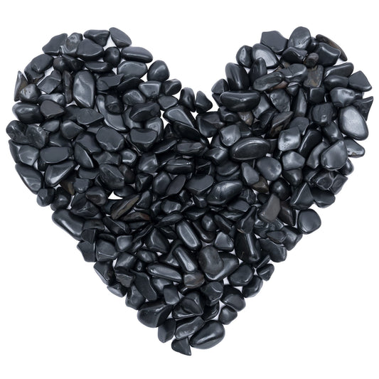 Crocon Polished Black Tourmaline Chips Bulk Natural Stone Raw Gemstone Tumbling Cabbing Polishing Gem Mining Chakra Balancing Reiki and Crystal Healing Good Luck Home Office Décor (1/2 LB)