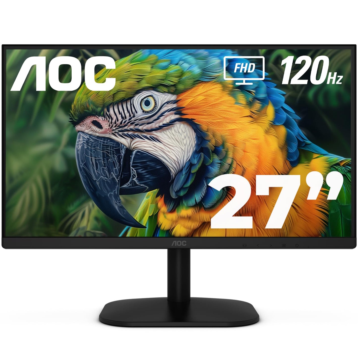 AOC 27B35H3 27 Casual Gaming Monitor, IPS Panel, Full HD (1920 x 1080) 120Hz, 1ms, Adaptive Sync, VGA & HDMI, Flicker-Free, Low