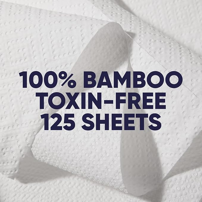 Save Trees Bamboo Paper Towels 12pk - 1800 Sheets Paper Towel Rolls Ultra Absorbent & Durable EcoTowels - FSC-Certified, Vegan Bamboo Kitchen Rolls