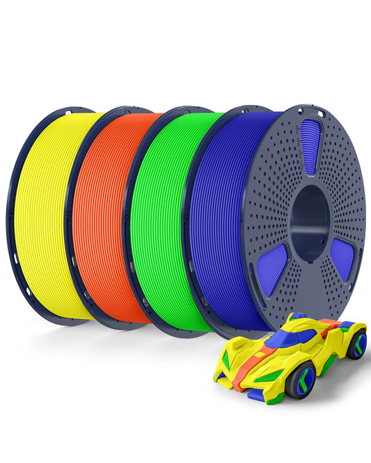 SUNLU High Speed PETG Filament 1.75mm 4KG Bundle, 3D Printer Filament 4kg, 1kg per Spool, Pack of 4, 4 Colors, Blue+Green+Orange