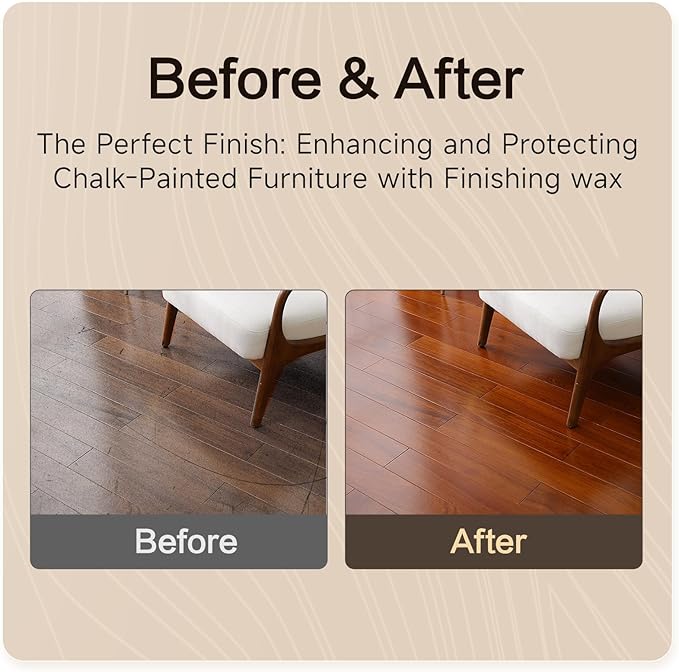 Beeswax Furniture Polish, Natural Wood Conditioner, Cabinet and Table Restorer, Multipurpose Beeswax for Wooden Tools, Protects for a Perfect Finish Bees Wax Polish(100g with Sponge)