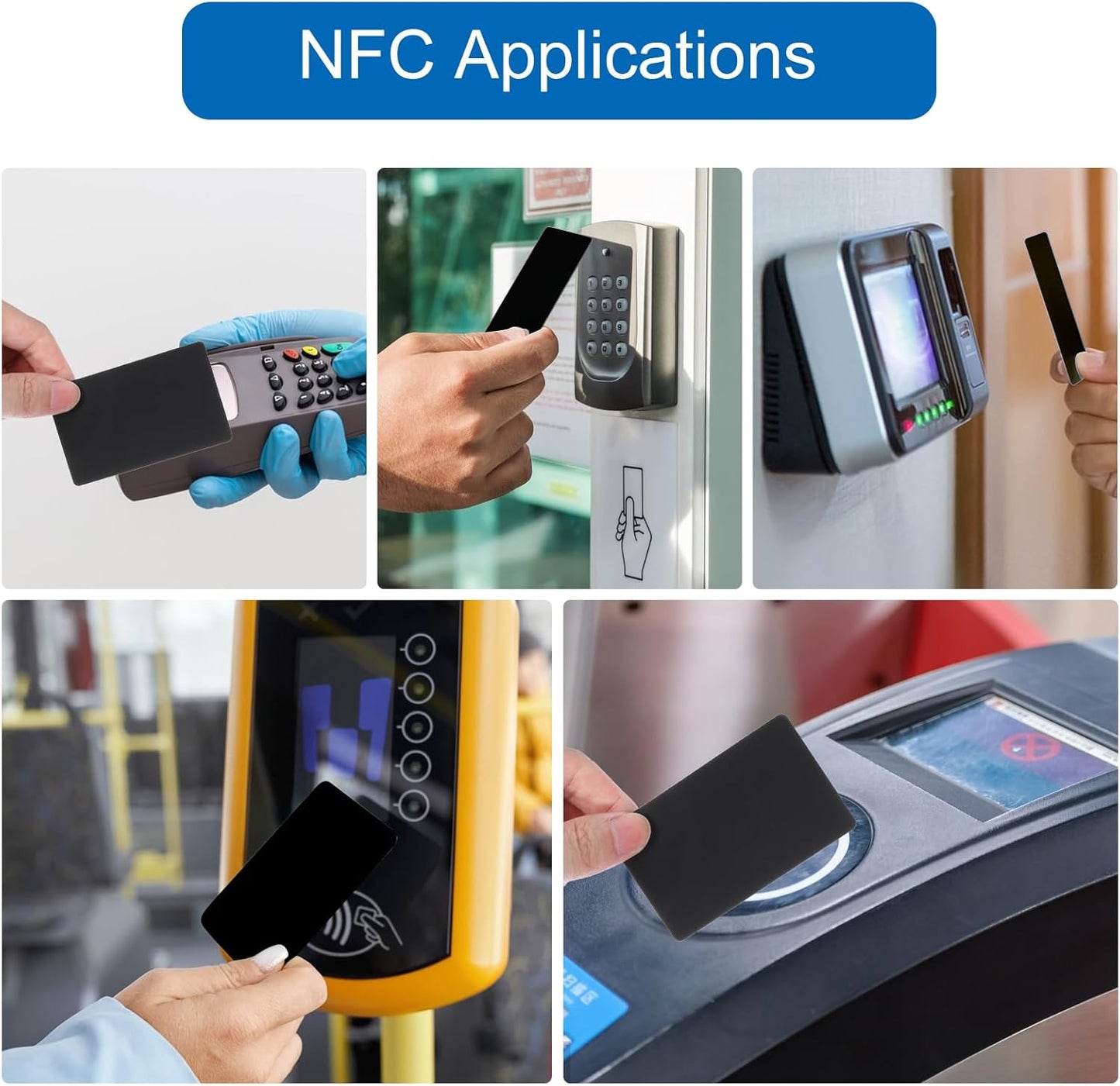 30pcs NFC Cards Rewritable NFC Tags NTAG 215 PVC Cards Blank Easy Convenient Programmable NFC Business Card Chip 504 Bytes Memory NFC Tag Compatible with All NFC Enabled Devices Black