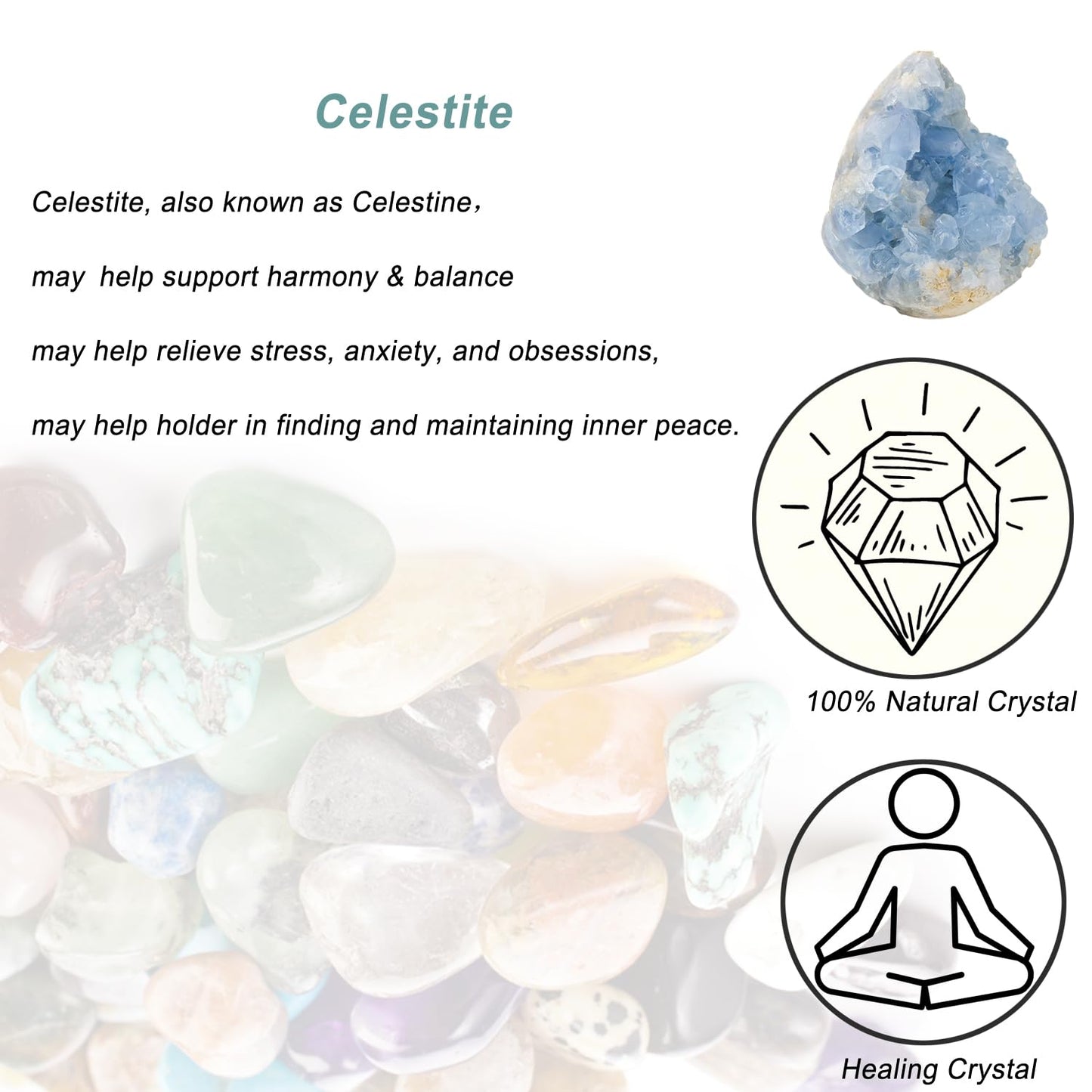 Erliway Natural Celestite Crystal Cluster, Irregular Blue Celestine Cluster Geode, Raw Gemstone Specimen for Birthstone Gift Reiki Healing Meditation Home Decor (0.15-0.22lb)