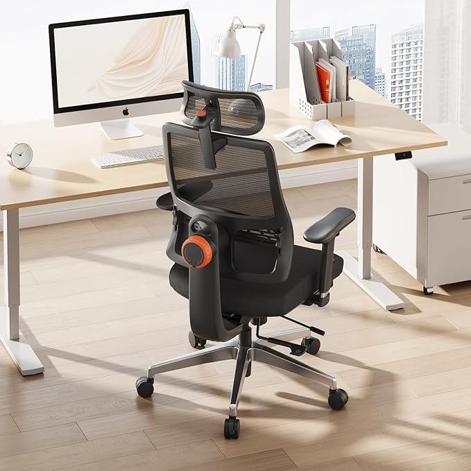 Newtral Ergonomic Office Chair-Home Office Desk Chair with Footrest, Auto-Following Backrest & Headrest, 4D Armrests, 96°-136° Recline