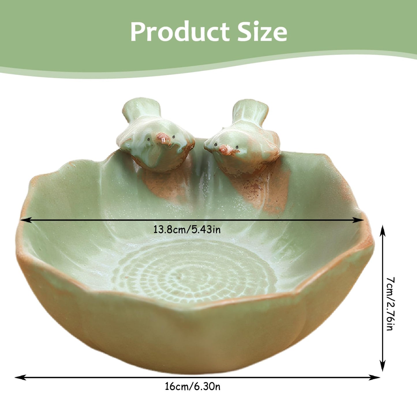 Meyrwoy Suculentas Pot with 2 Adorable Birds Succulent Planter DIY Flower Planting Garden Pots Ceramic Round Hollow Planter for Home Indoor Outdoor Garden Decor
