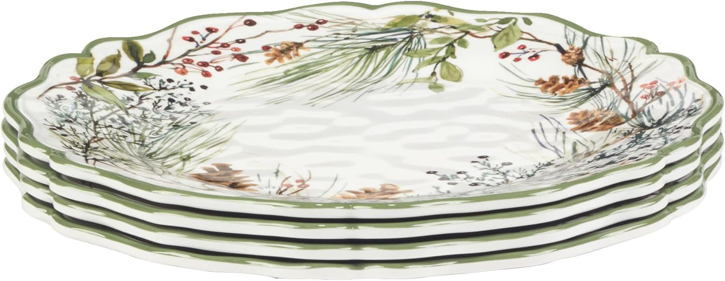 Certified International Winters Forest 11" Melamine Dinner Plates, Set of 4