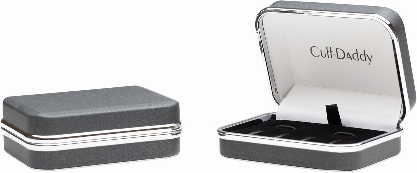 Cuff-Daddy Crystal Ball Cufflinks Studs with Presentation Box