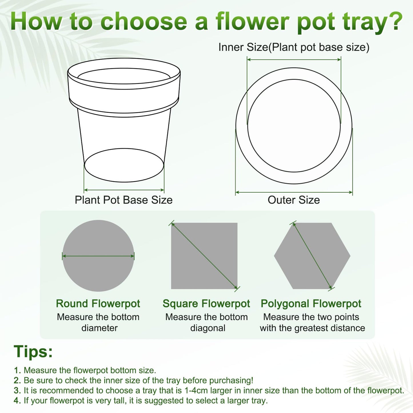 M METERXITY 2-Pack Plant Saucer, 10.4 Inch/ 26.5cm Plastic Plant Trays Thicker for Pots/Indoor/Outdoor/Water Drainage and Protection, Flowerpot Drip Tray [Grayish White]