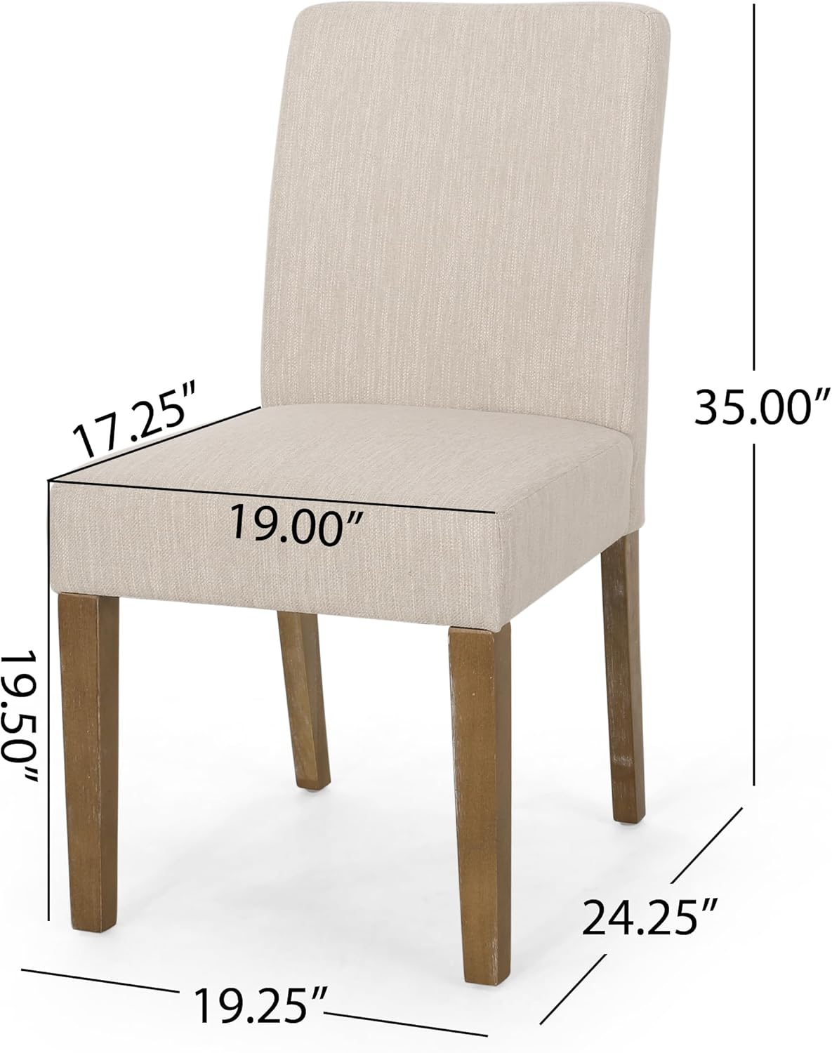 Christopher Knight Home Kuna Contemporary Upholstered Dining Chair (Set of 2), Beige + Weathered Brown