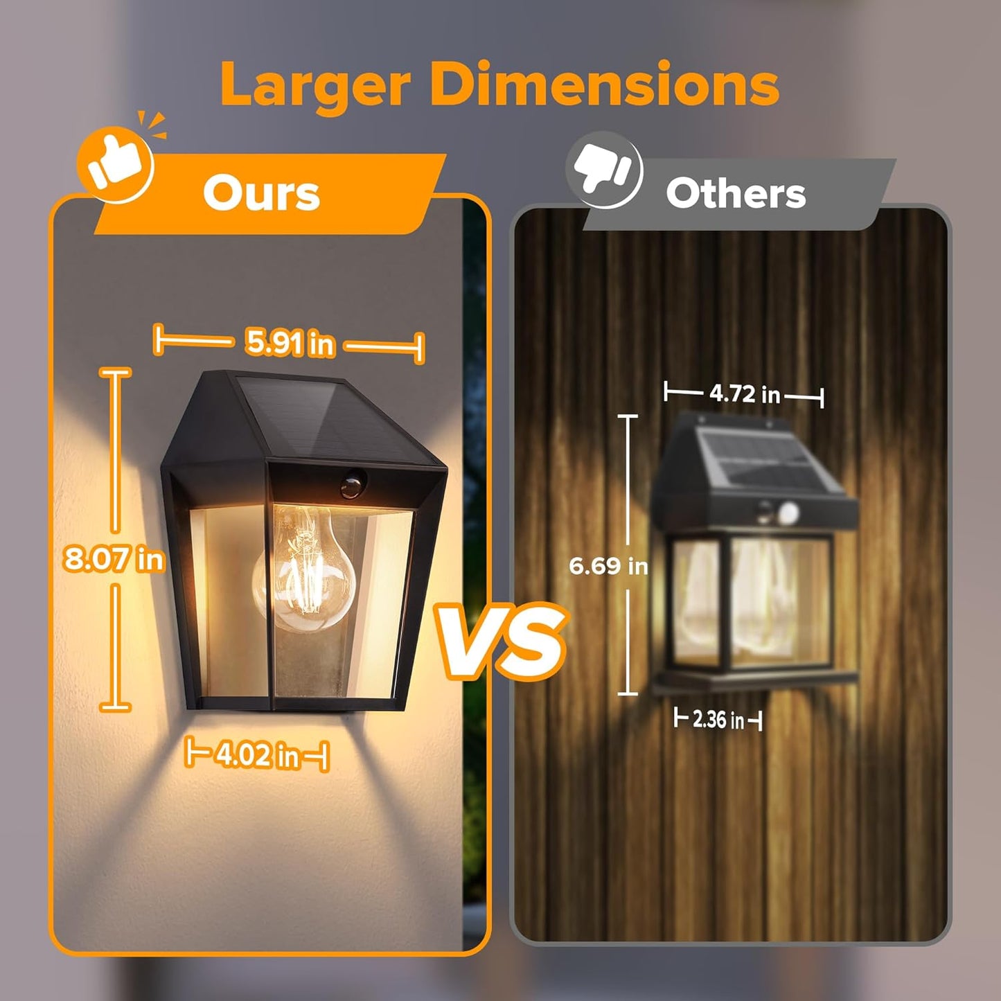 LUTEC Solar Wall Lights Outdoor, Solar Wall Lanterns with 3 Modes, Dusk to Dawn Motion Sensor Led Sconce Lights, Waterproof Exterior Front Door Porch Lights for Outside, Patio, Garage- 1Pack