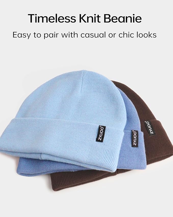 Zylioo Oversize Beanie Hats, XXL Big Size Ribbed Knit Cuffed Winter Hat for Cold Weather, Warm Skull Watch Cap