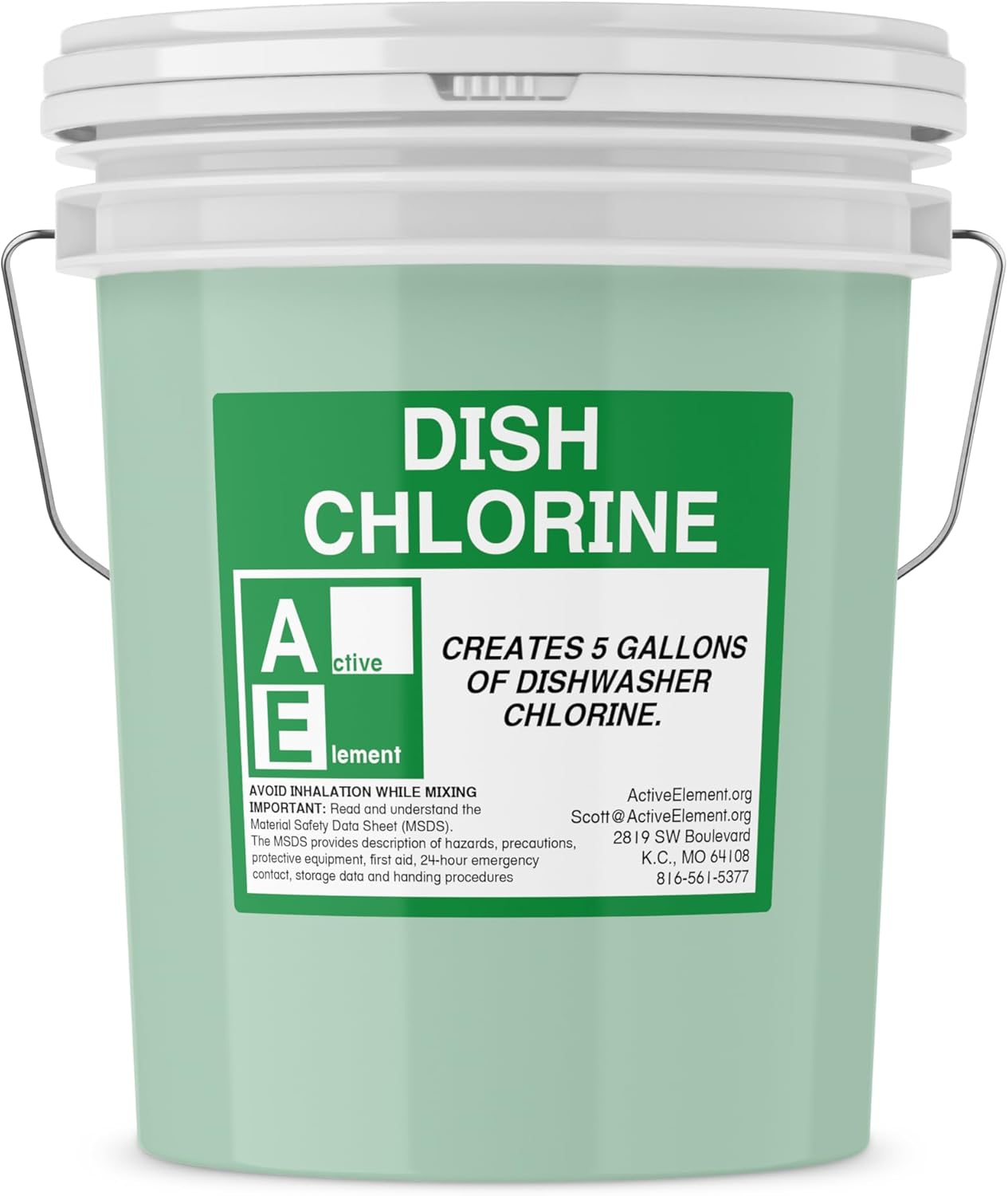 Dish Chlorine Concentrate - Food Contact Surfaces- Commercial Dishwasher - No Rinse - Food Service Kitchen - Multi-Use - Makes one 5-Gallon Pails (Diluted Further to 1,280 Gallons)